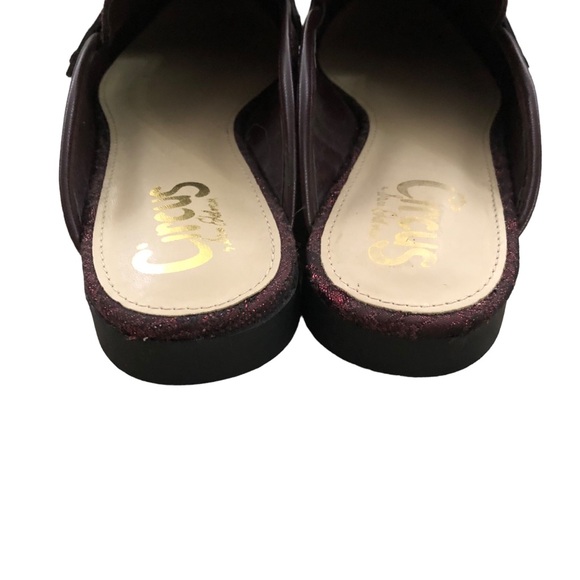 Circus by Sam Edelman Paulie Flats Shoes Slip on Mules Maroon Jacquard Size 8.5 - Picture 6 of 13
